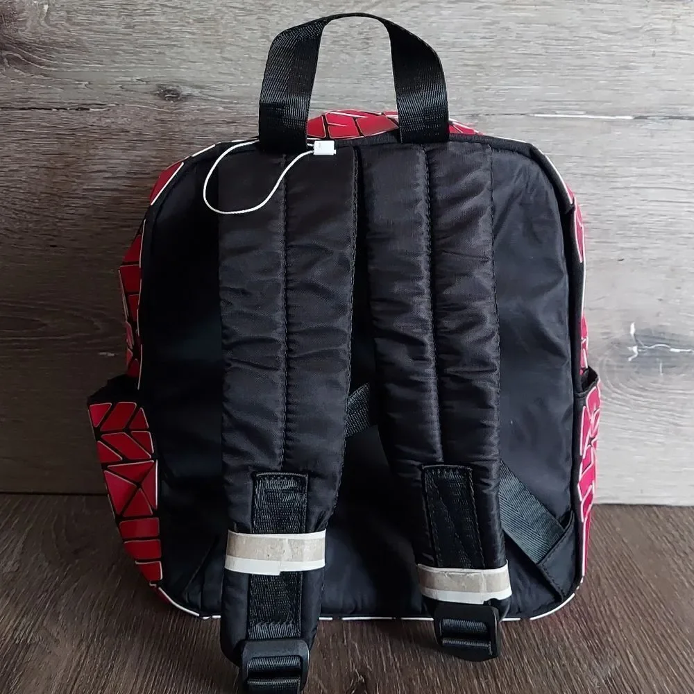 NEW Red & Black Geometric Backpack
